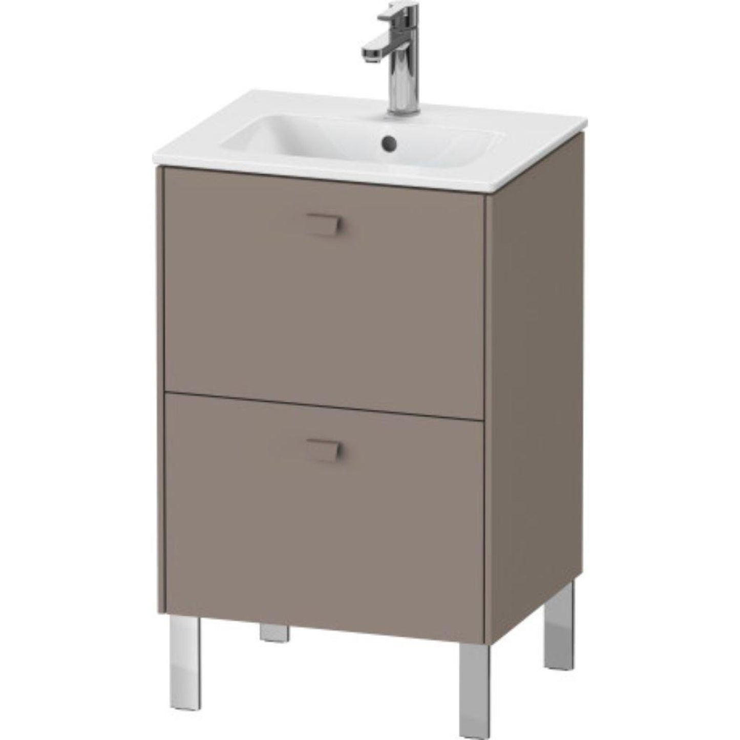 Duravit Brioso 20" x 27" x 16" Two Drawer Floor Standing Vanity Unit in Basalt Matt