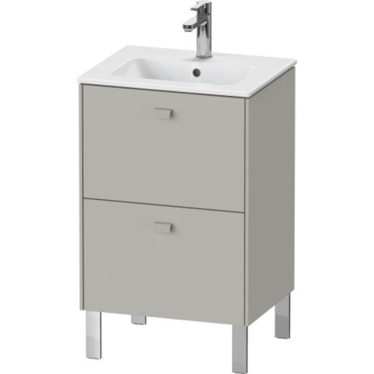 Duravit Brioso 20" x 27" x 16" Two Drawer Floor Standing Vanity Unit in Concrete Grey Matt