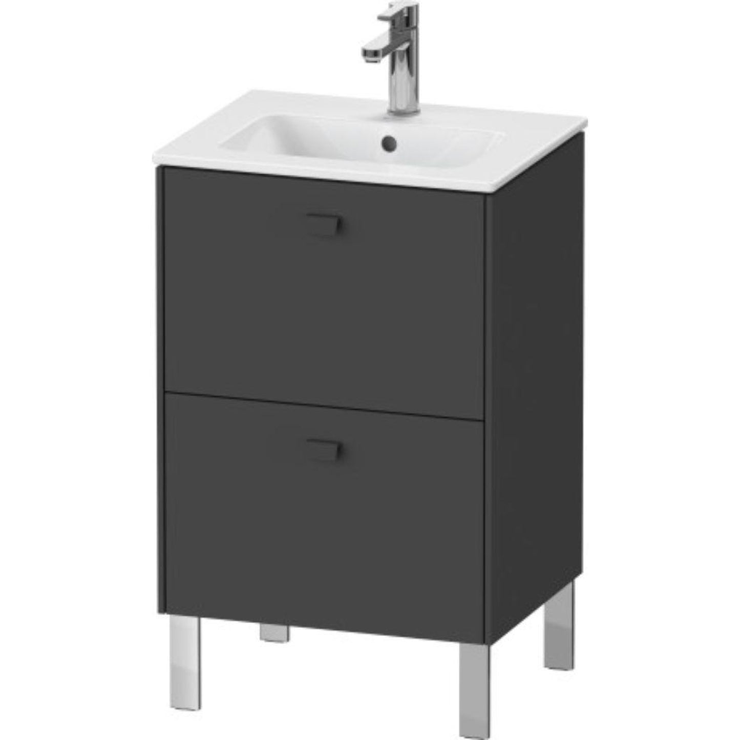 Duravit Brioso 20" x 27" x 16" Two Drawer Floor Standing Vanity Unit in Graphite Matt
