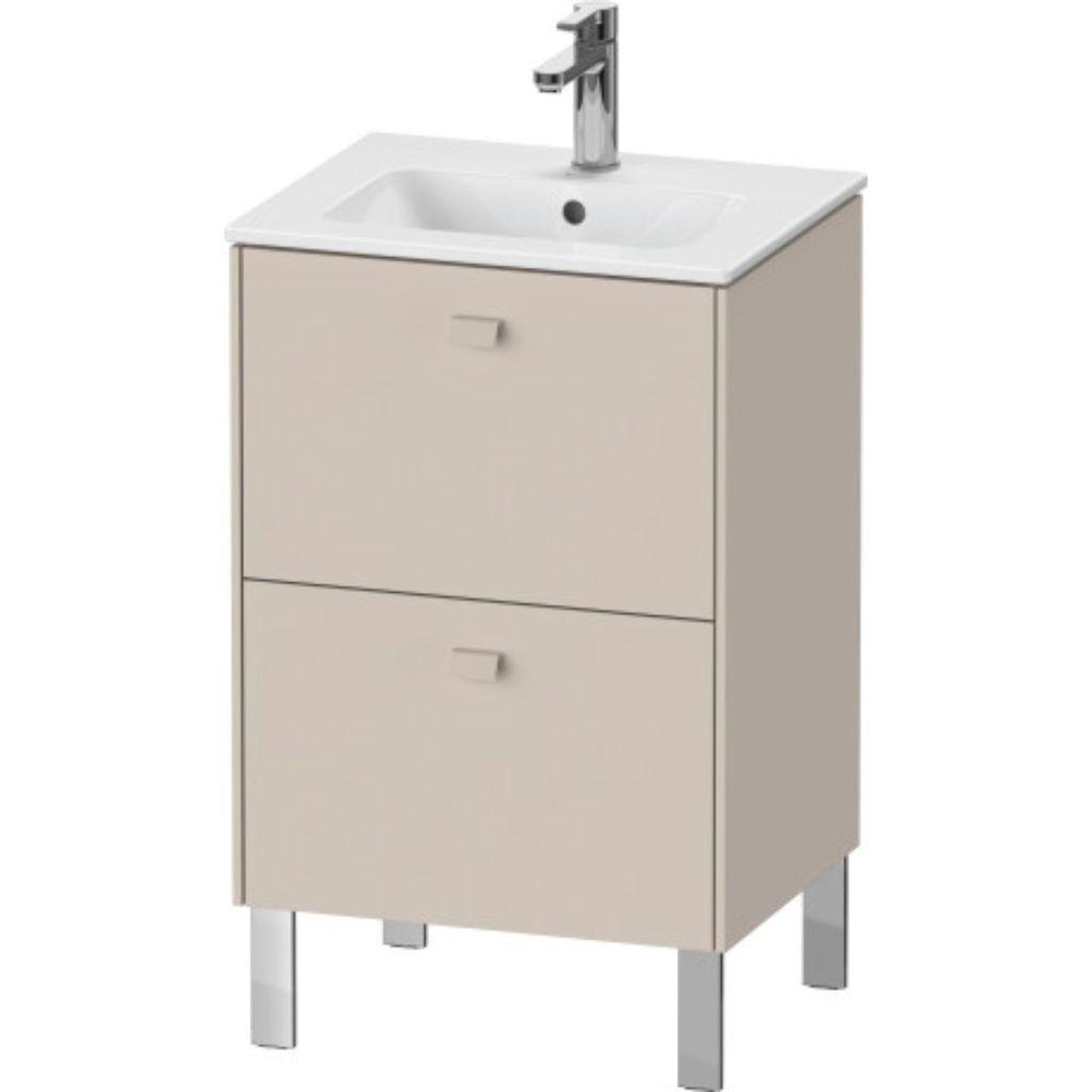 Duravit Brioso 20" x 27" x 16" Two Drawer Floor Standing Vanity Unit in Taupe