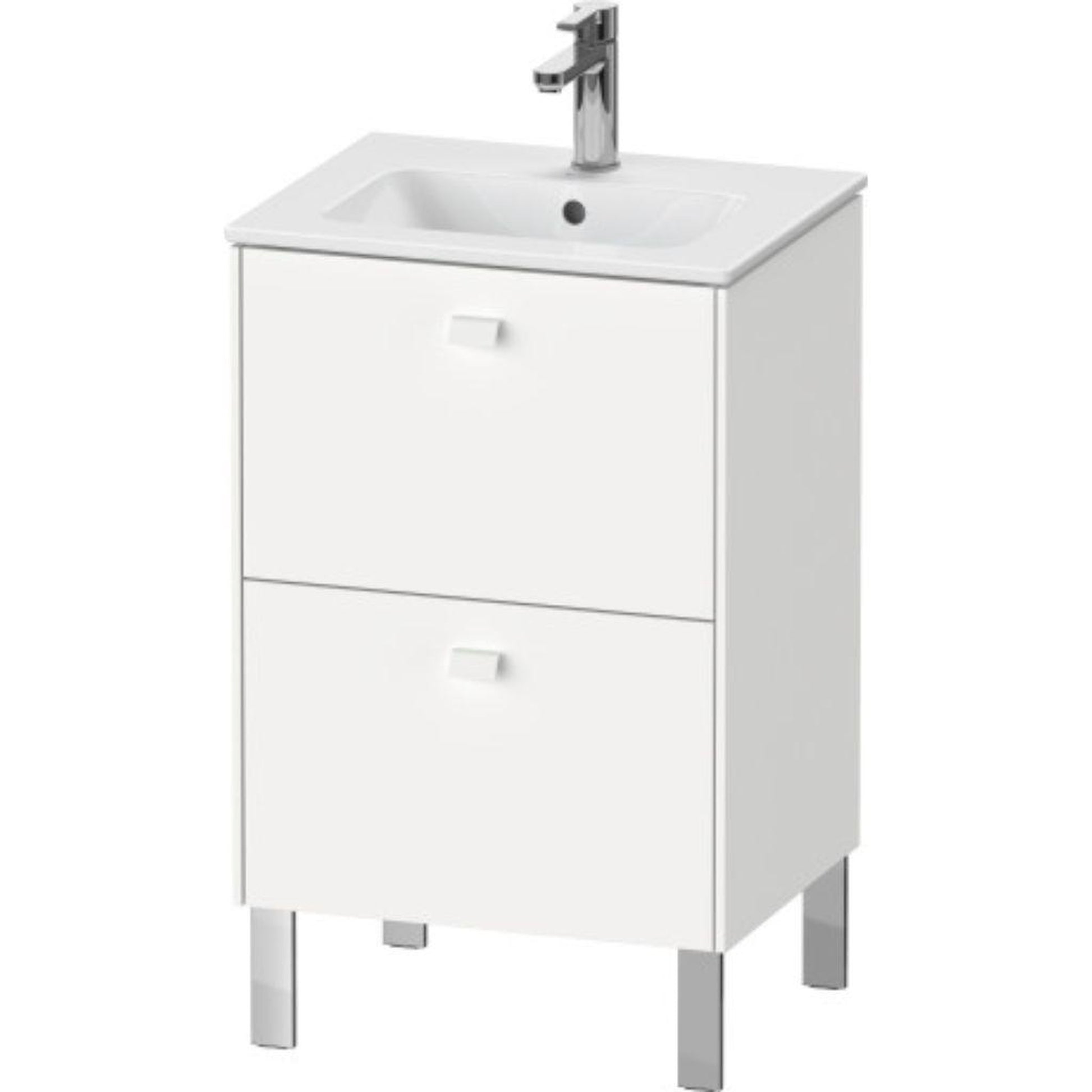 Duravit Brioso 20" x 27" x 16" Two Drawer Floor Standing Vanity Unit in White Matt