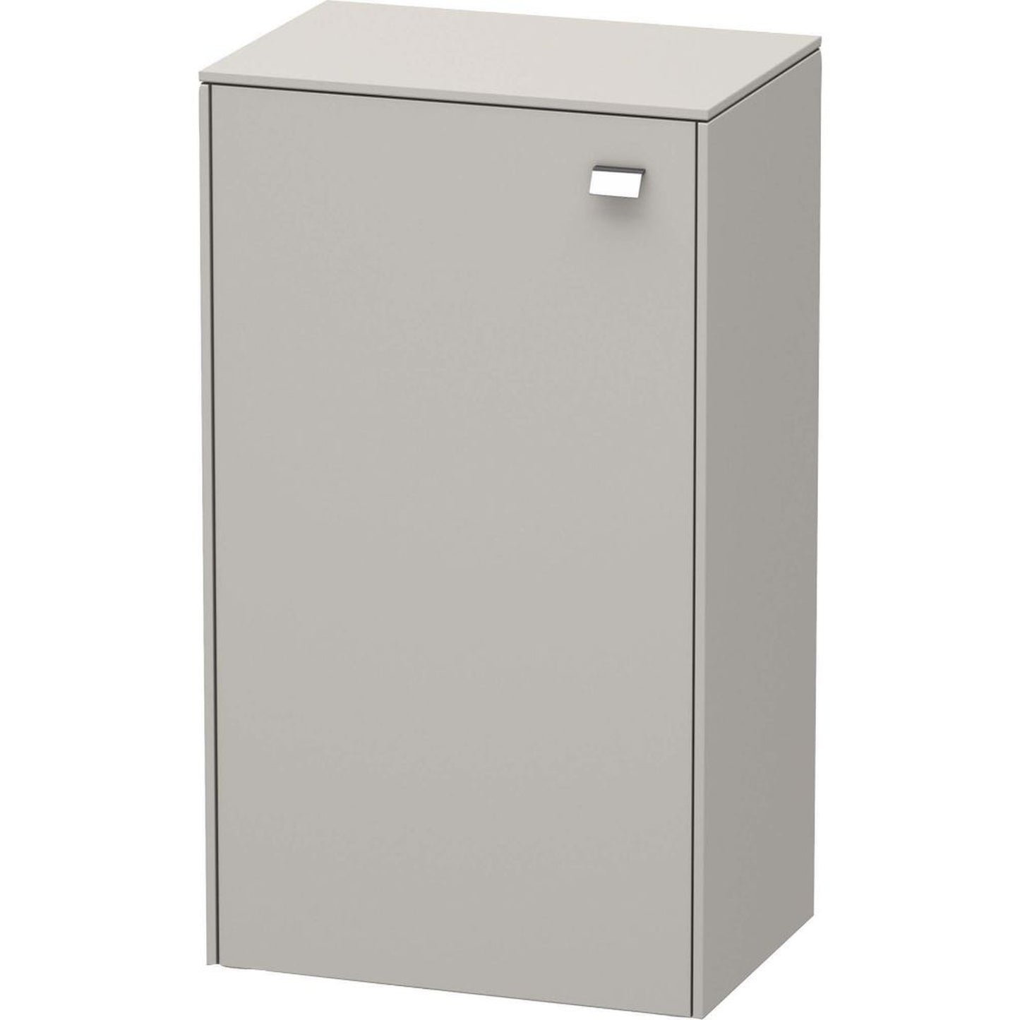 Duravit Brioso 20" x 36" x 14" Semi Tall Cabinet With Left Door in Concrete Grey Matt and Chrome Handle