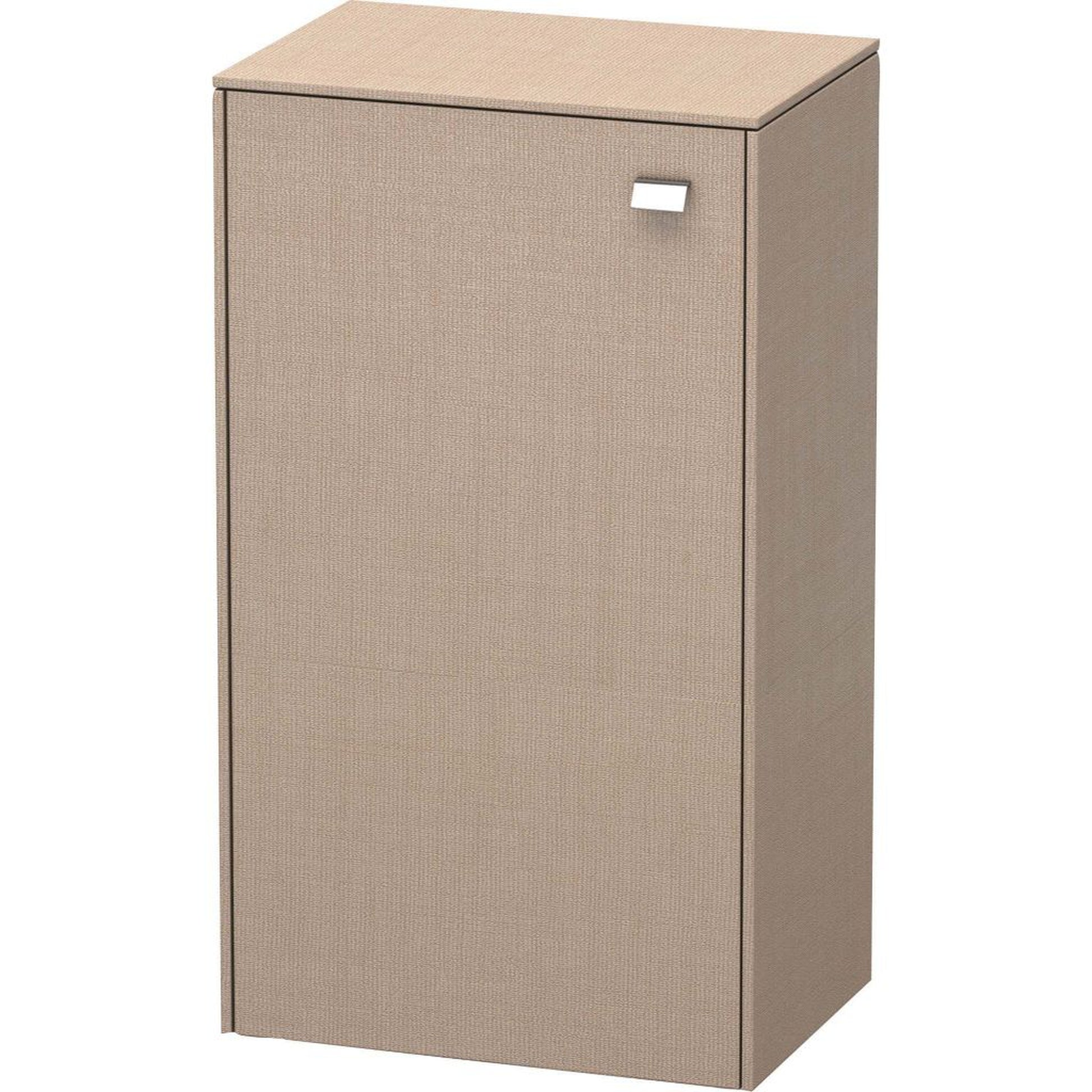 Duravit Brioso 20" x 36" x 14" Semi Tall Cabinet With Left Door in Linen and Chrome Handle