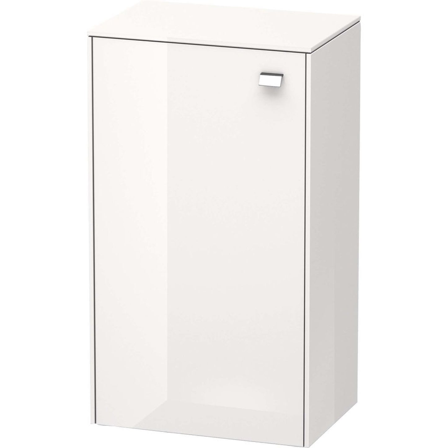 Duravit Brioso 20" x 36" x 14" Semi Tall Cabinet With Left Door in White High Gloss and Chrome Handle