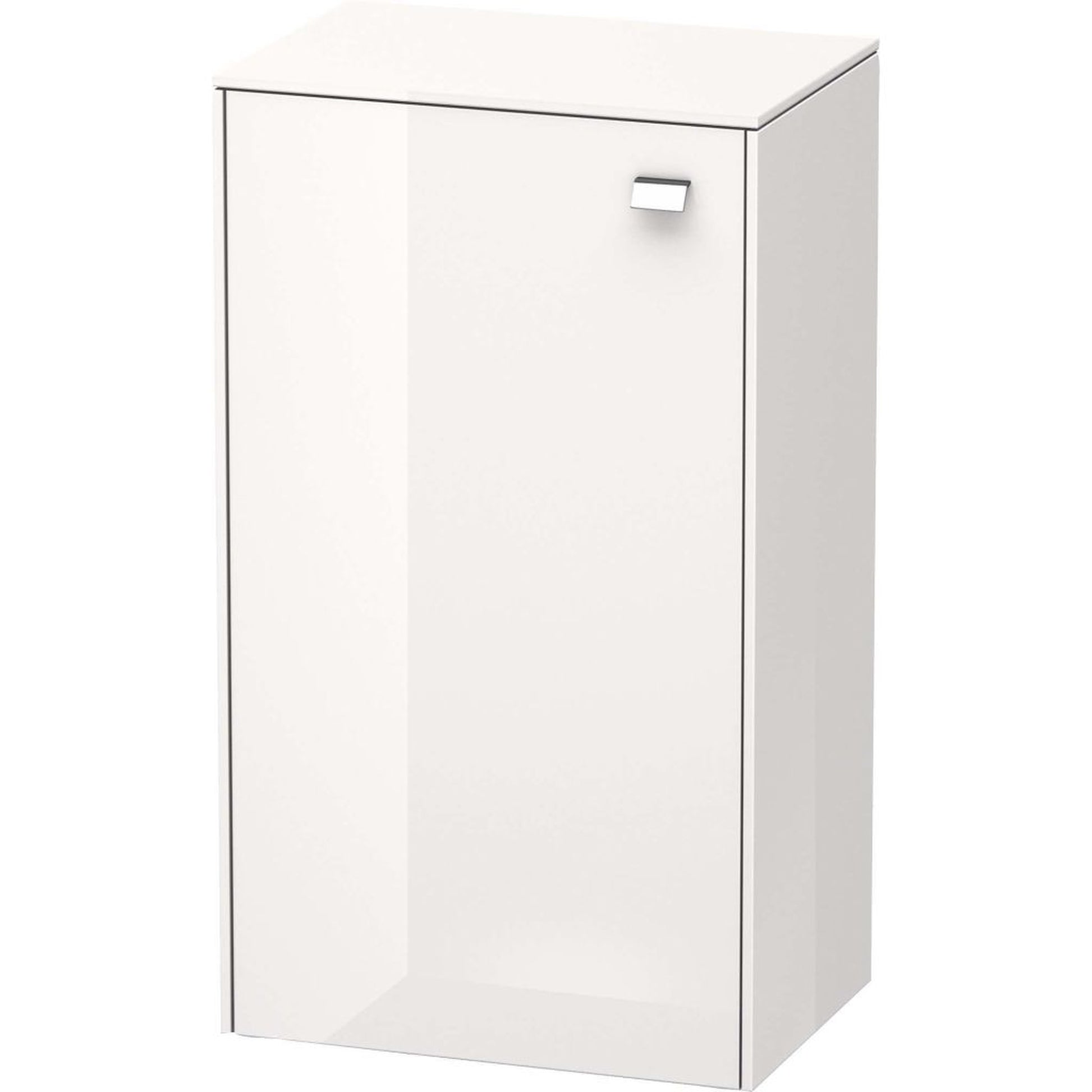 Duravit Brioso 20" x 36" x 14" Semi Tall Cabinet With Left Door in White High Gloss and Chrome Handle