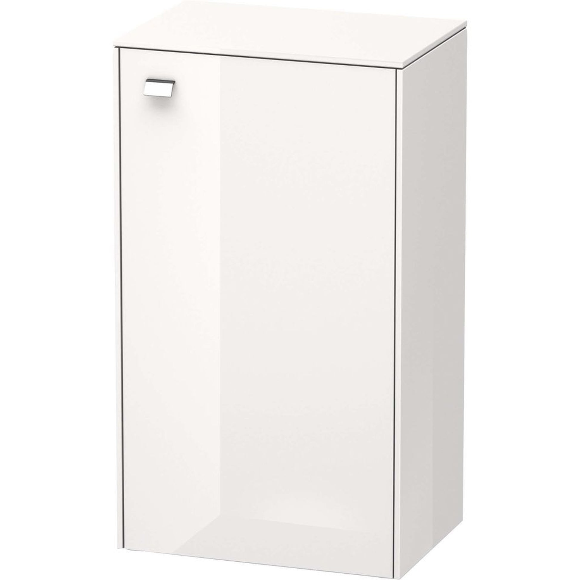 Duravit Brioso 20" x 36" x 14" Semi Tall Cabinet With Right Door in White High Gloss and Chrome Handle
