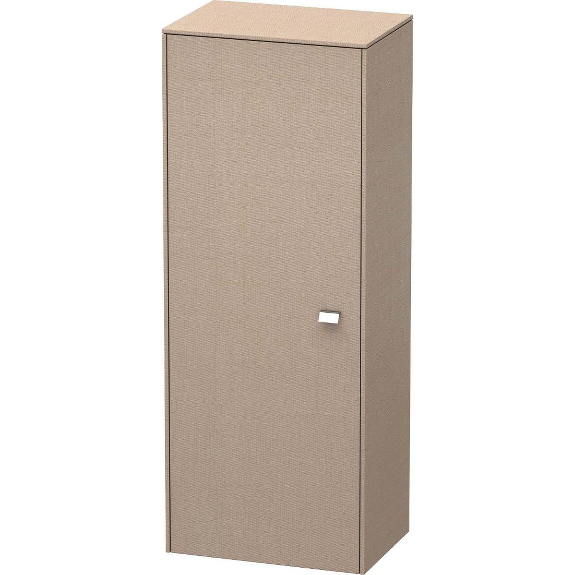 Duravit Brioso 20" x 52" x 14" Semi Tall Cabinet With Left Door in Linen and Chrome Handle