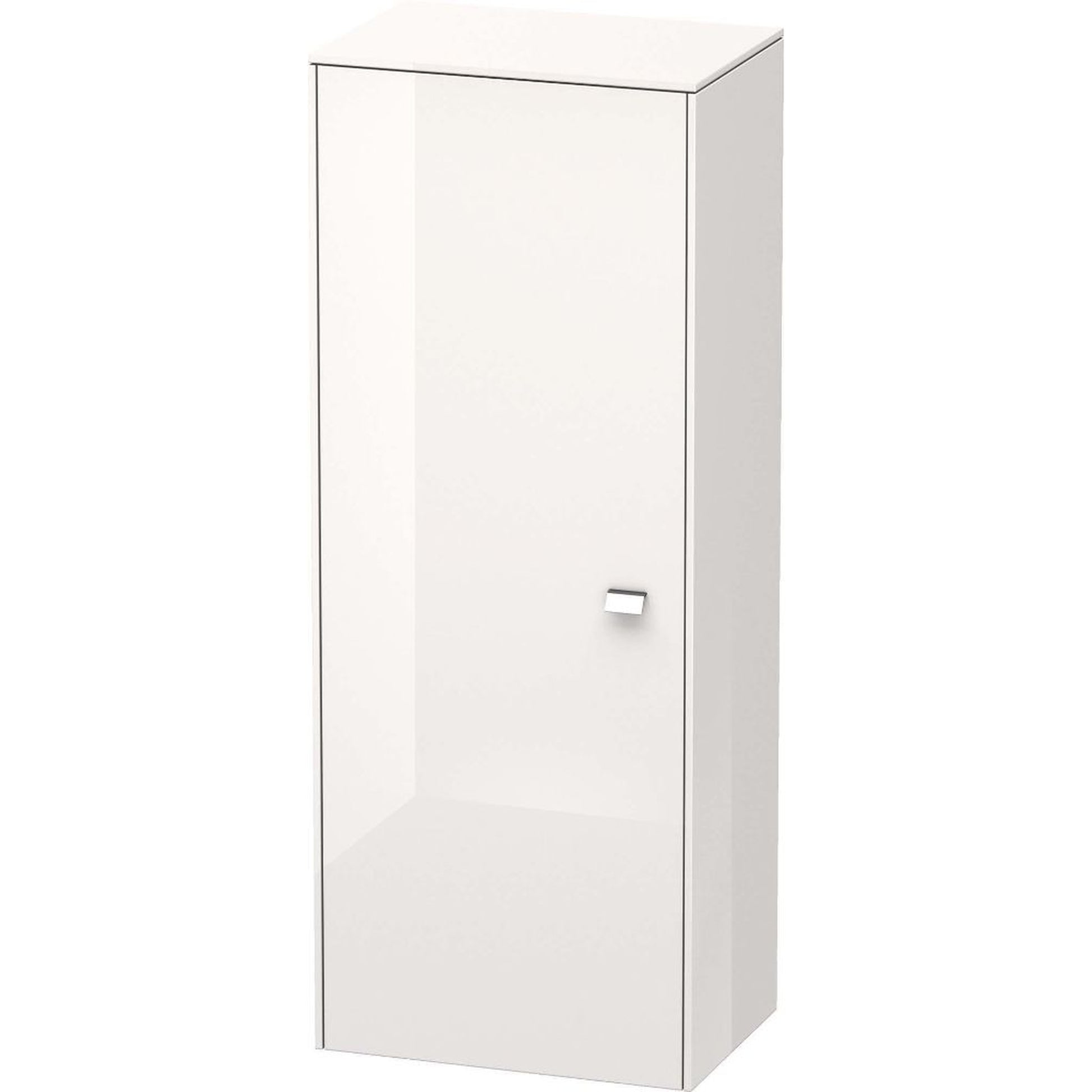 Duravit Brioso 20" x 52" x 14" Semi Tall Cabinet With Left Door in White High Gloss and Chrome Handle