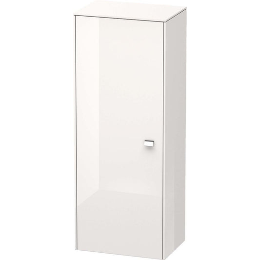 Duravit Brioso 20" x 52" x 14" Semi Tall Cabinet With Left Door in White High Gloss and Chrome Handle