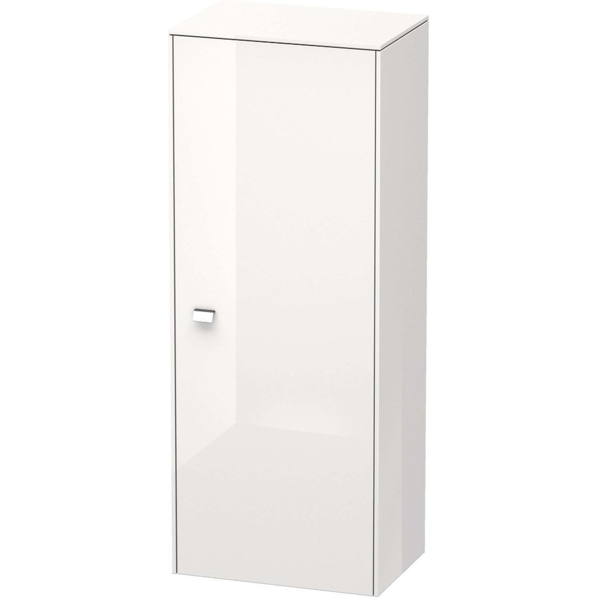 Duravit Brioso 20" x 52" x 14" Semi Tall Cabinet With Right Door in White High Gloss and Chrome Handle