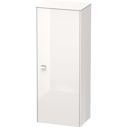 Duravit Brioso 20" x 52" x 14" Semi Tall Cabinet With Right Door in White High Gloss and Chrome Handle