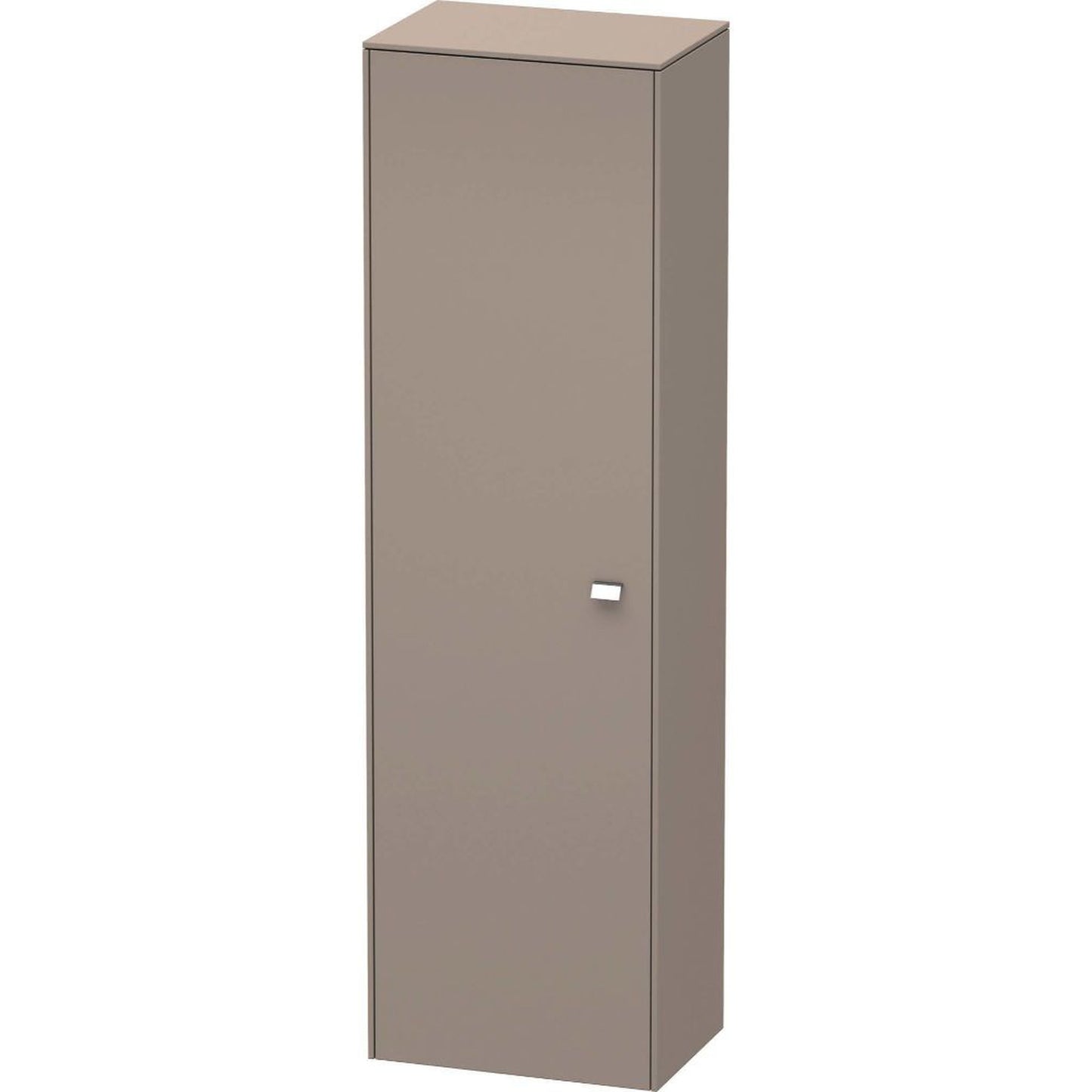 Duravit Brioso 20" x 70" x 14" Tall Cabinet With Left Door in Basalt Matt and Chrome Handle