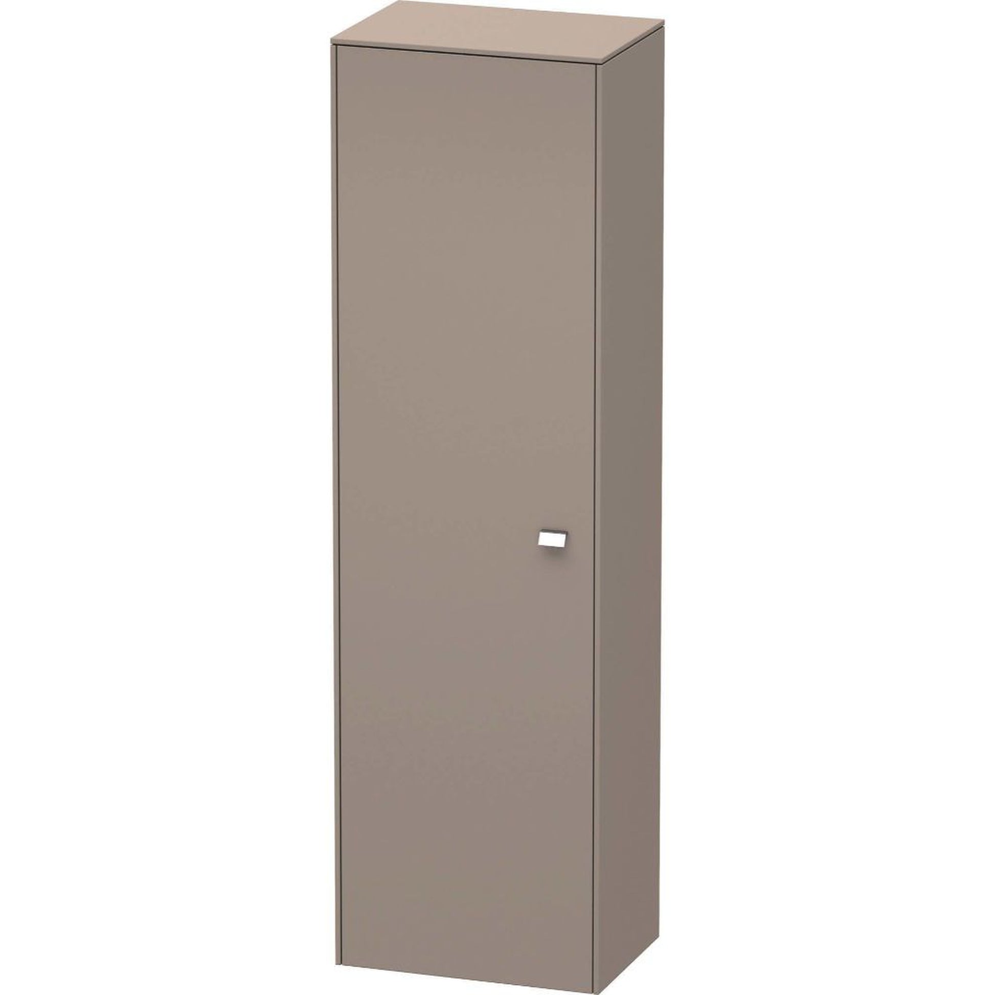 Duravit Brioso 20" x 70" x 14" Tall Cabinet With Left Door in Basalt Matt and Chrome Handle