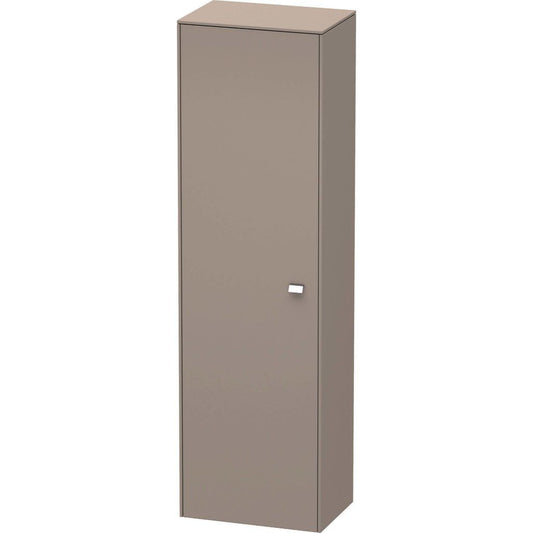 Duravit Brioso 20" x 70" x 14" Tall Cabinet With Left Door in Basalt Matt and Chrome Handle
