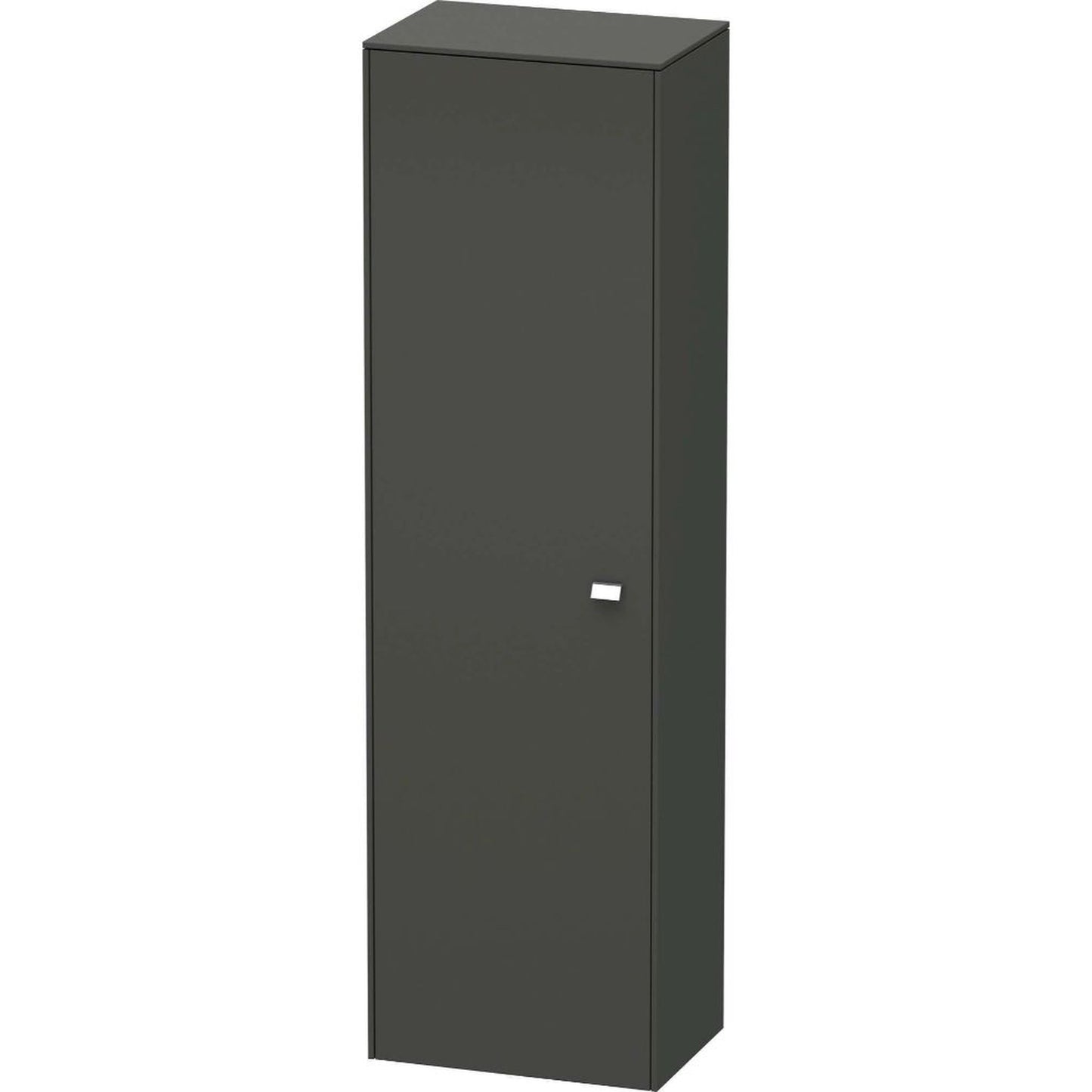 Duravit Brioso 20" x 70" x 14" Tall Cabinet With Left Door in Graphite Matt and Chrome Handle