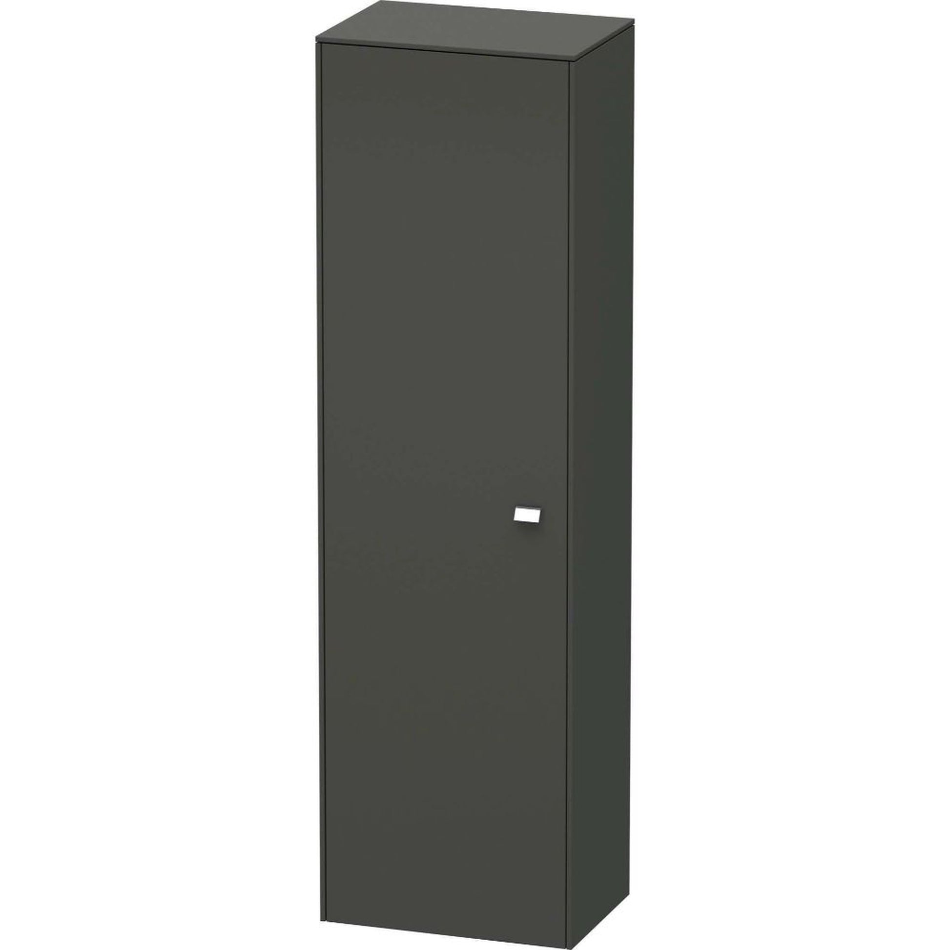 Duravit Brioso 20" x 70" x 14" Tall Cabinet With Left Door in Graphite Matt and Chrome Handle
