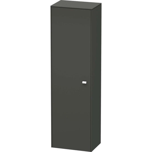 Duravit Brioso 20" x 70" x 14" Tall Cabinet With Left Door in Graphite Matt and Chrome Handle