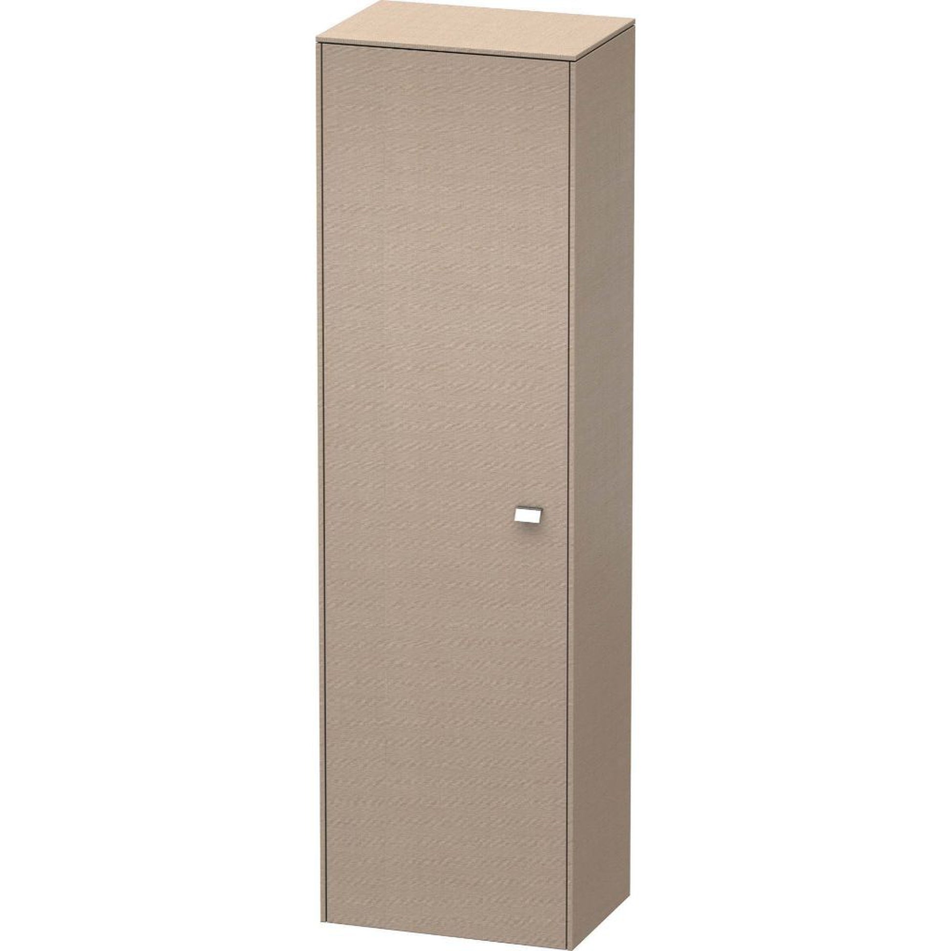Duravit Brioso 20" x 70" x 14" Tall Cabinet With Left Door in Linen and Chrome Handle
