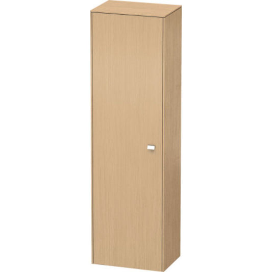 Duravit Brioso 20" x 70" x 14" Tall Cabinet With Left Door in Natural Oak and Chrome Handle