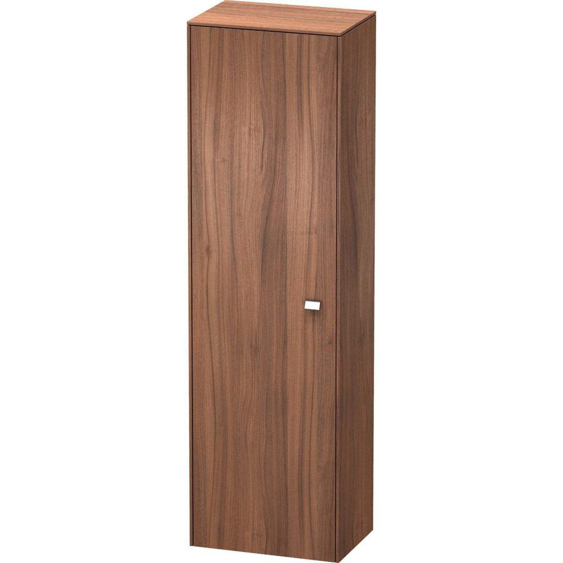 Duravit Brioso 20" x 70" x 14" Tall Cabinet With Left Door in Natural Walnut and Chrome Handle