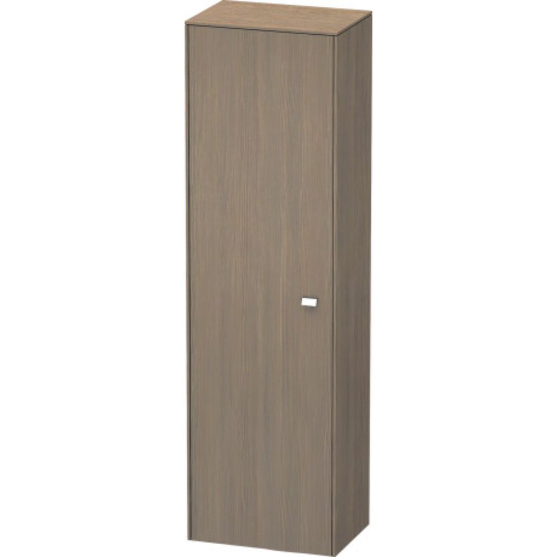 Duravit Brioso 20" x 70" x 14" Tall Cabinet With Left Door in Oak Terra and Chrome Handle