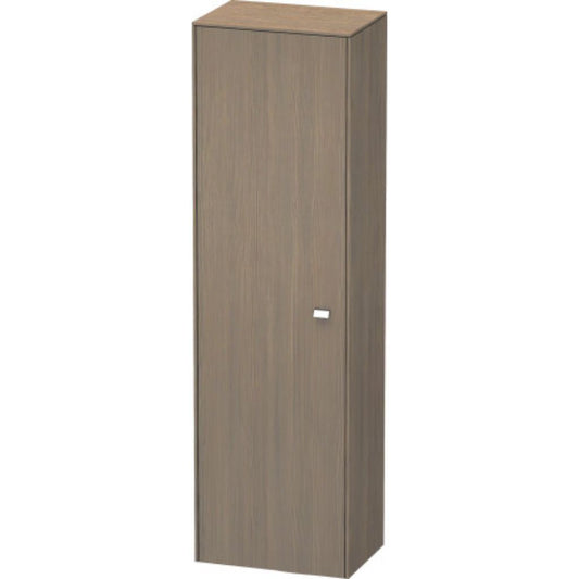 Duravit Brioso 20" x 70" x 14" Tall Cabinet With Left Door in Oak Terra and Chrome Handle