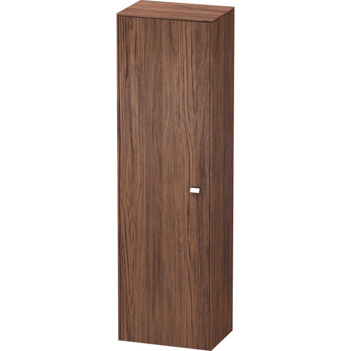 Duravit Brioso 20" x 70" x 14" Tall Cabinet With Left Door in Walnut Dark and Chrome Handle