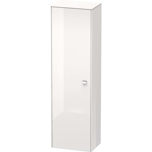 Duravit Brioso 20" x 70" x 14" Tall Cabinet With Left Door in White High Gloss and Chrome Handle