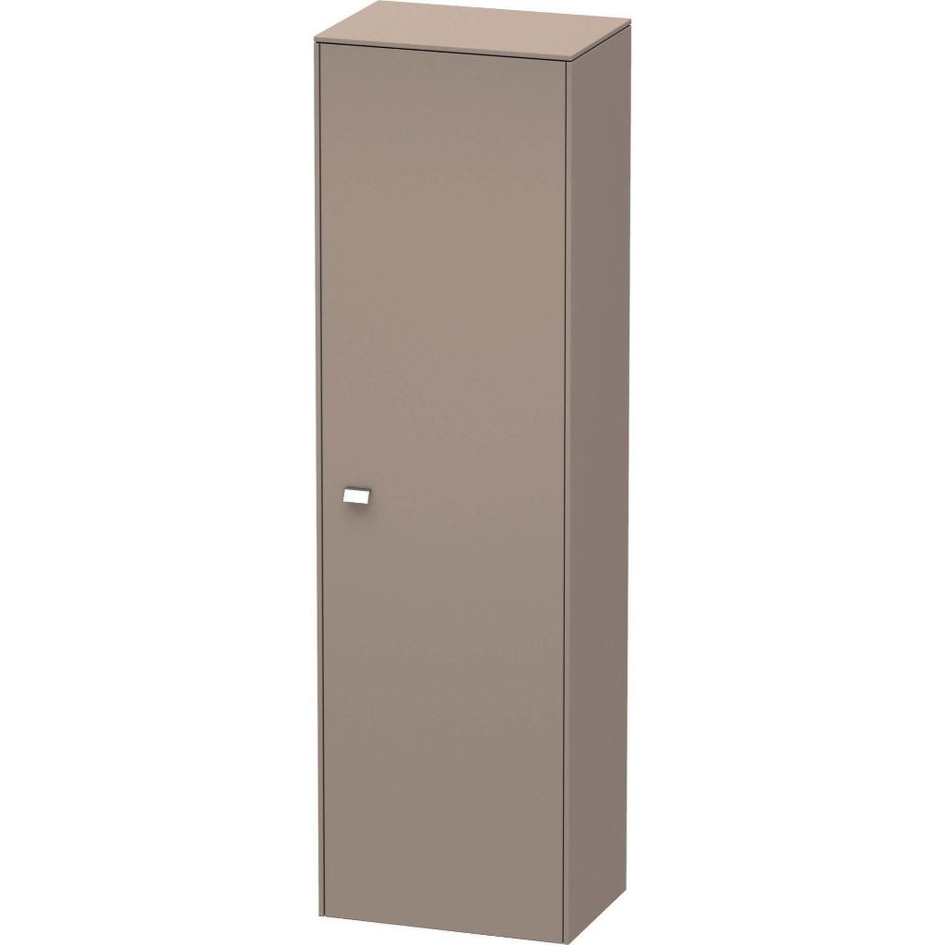 Duravit Brioso 20" x 70" x 14" Tall Cabinet With Right Door in Basalt Matt and Chrome Handle