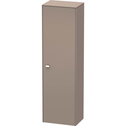 Duravit Brioso 20" x 70" x 14" Tall Cabinet With Right Door in Basalt Matt and Chrome Handle