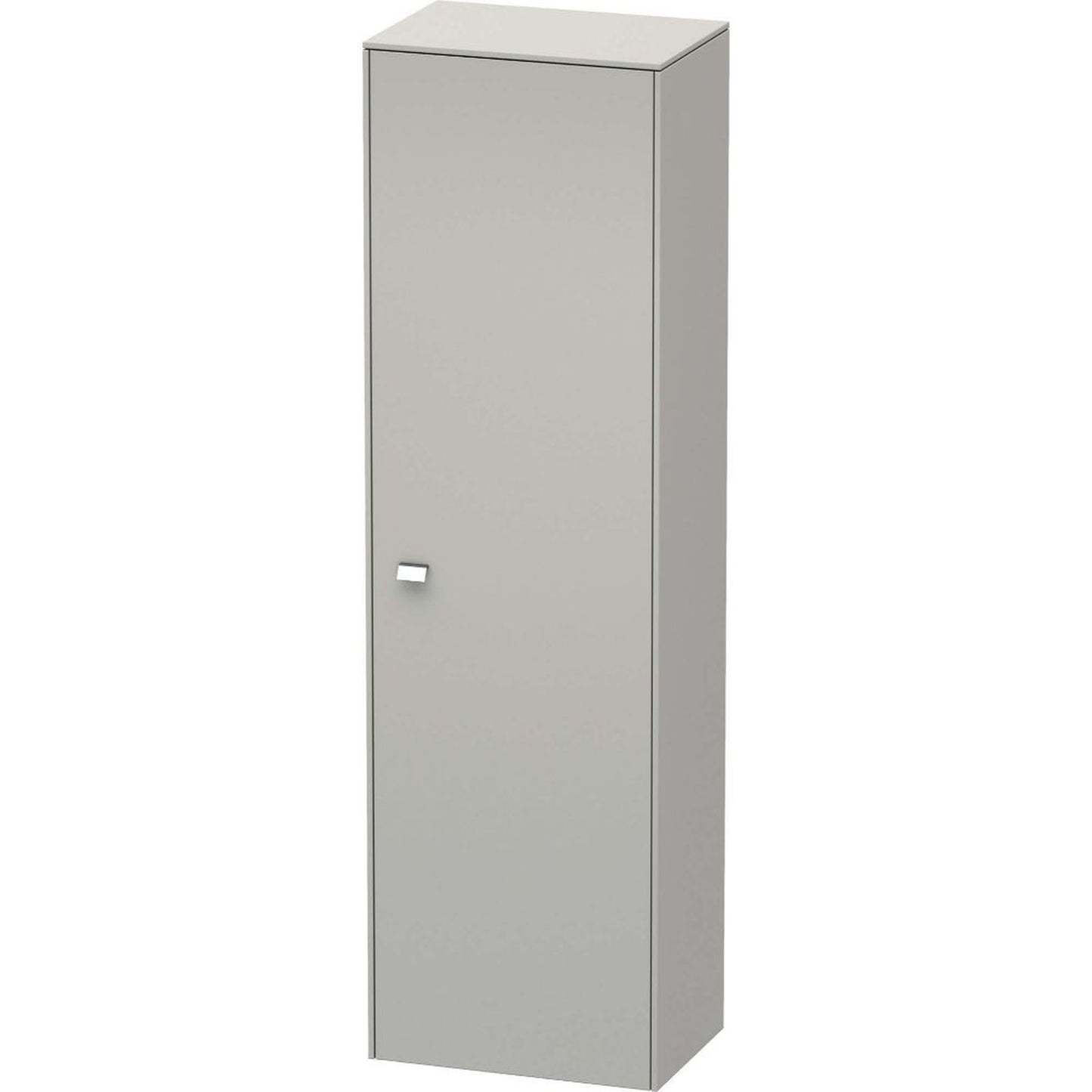 Duravit Brioso 20" x 70" x 14" Tall Cabinet With Right Door in Concrete Grey Matt and Chrome Handle