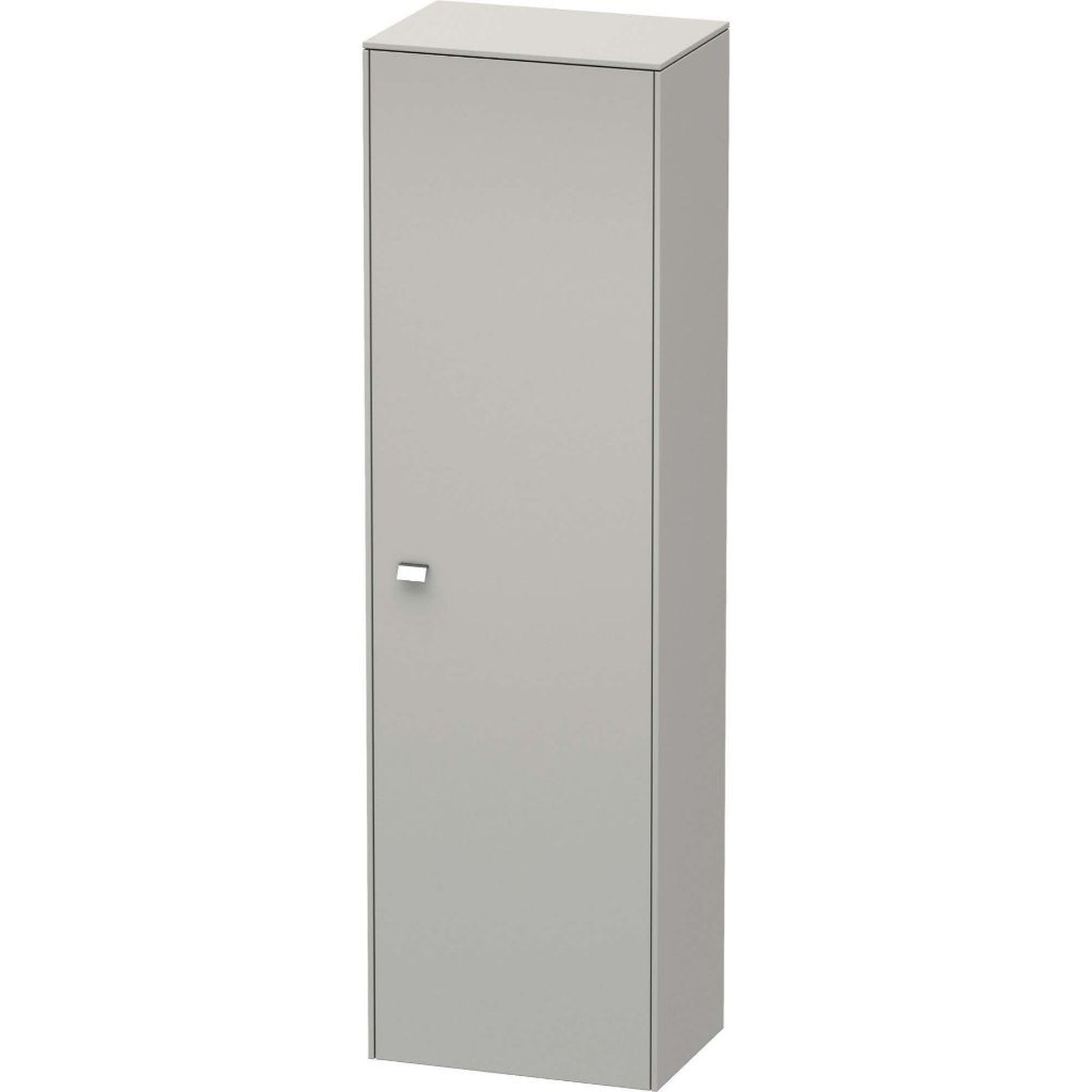 Duravit Brioso 20" x 70" x 14" Tall Cabinet With Right Door in Concrete Grey Matt and Chrome Handle