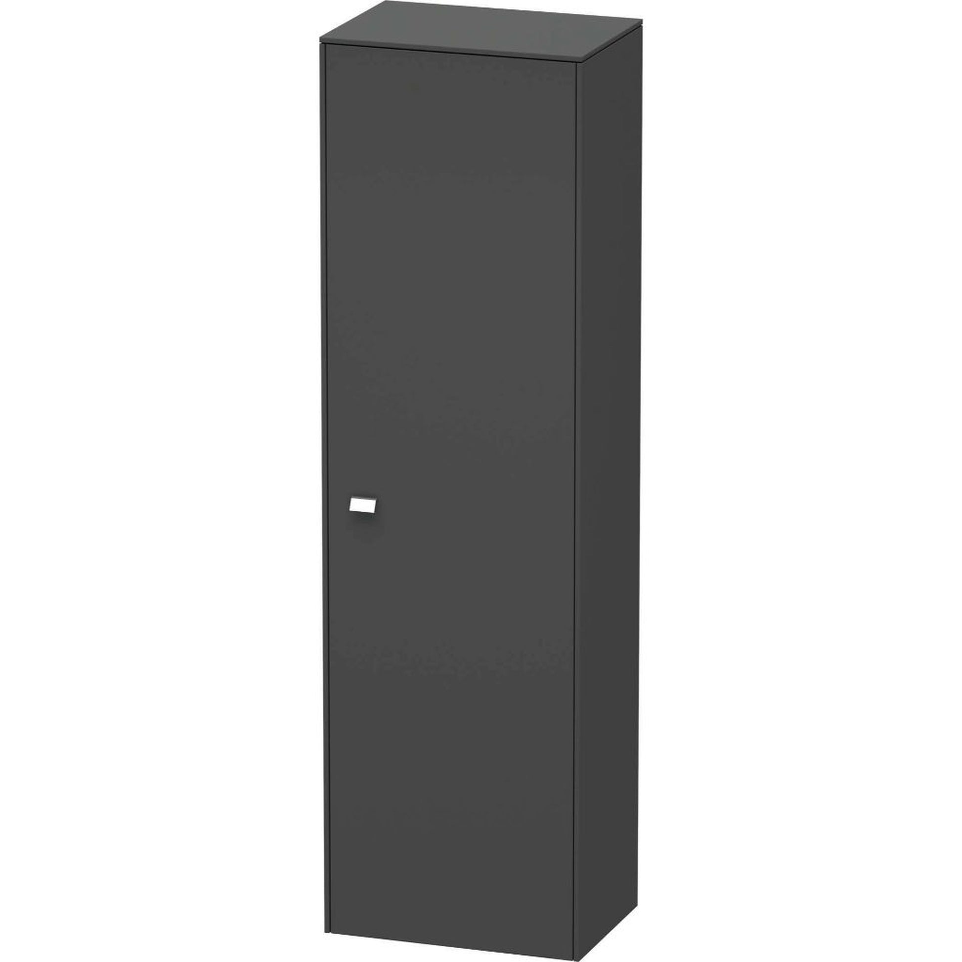 Duravit Brioso 20" x 70" x 14" Tall Cabinet With Right Door in Graphite Matt and Chrome Handle