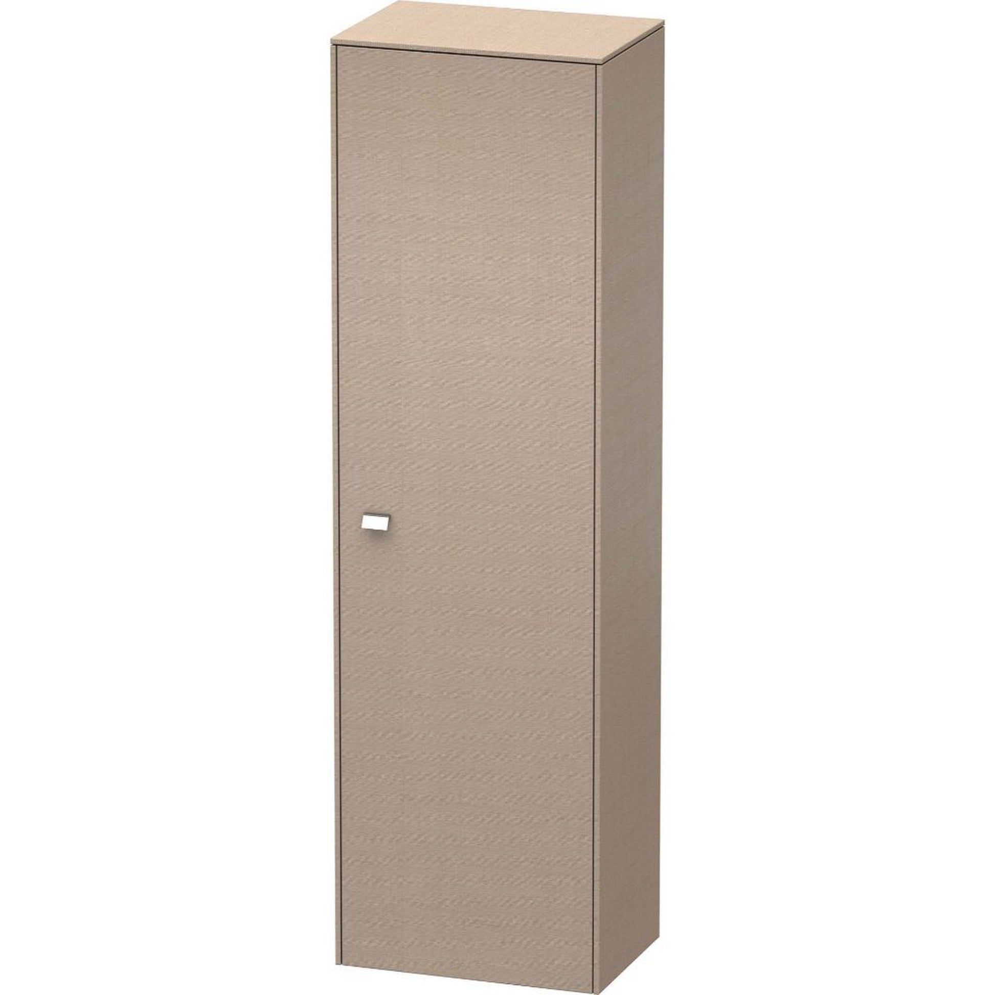 Duravit Brioso 20" x 70" x 14" Tall Cabinet With Right Door in Linen and Chrome Handle