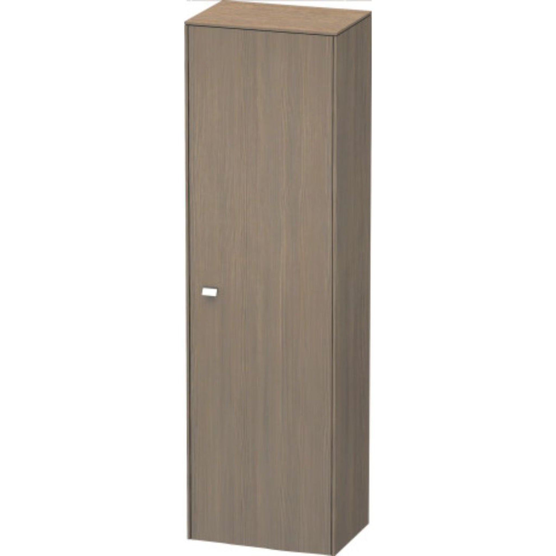 Duravit Brioso 20" x 70" x 14" Tall Cabinet With Right Door in Oak Terra and Chrome Handle