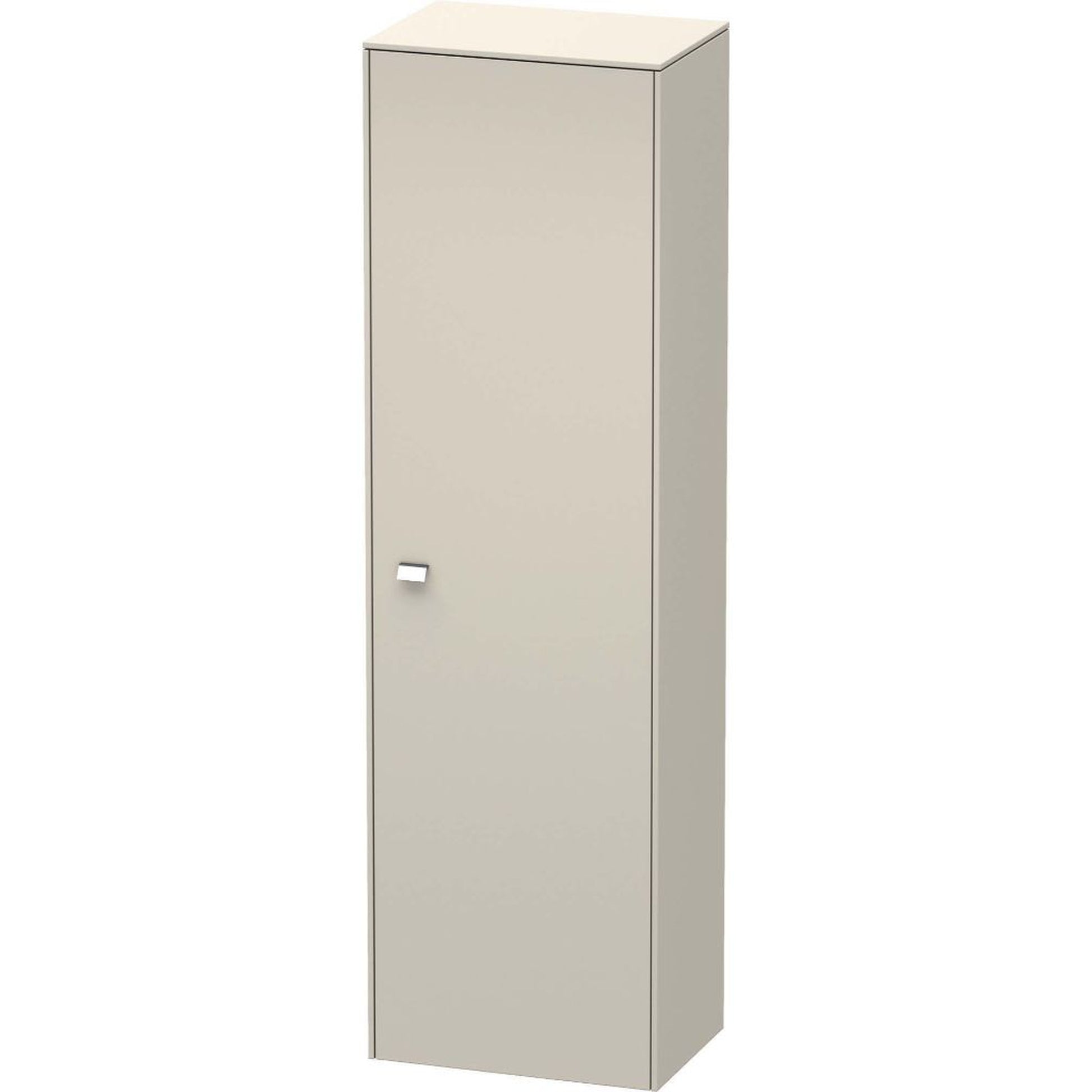 Duravit Brioso 20" x 70" x 14" Tall Cabinet With Right Door in Taupe and Chrome Handle