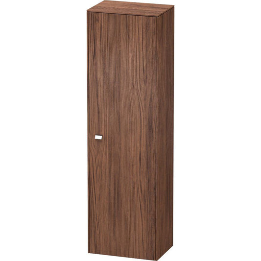 Duravit Brioso 20" x 70" x 14" Tall Cabinet With Right Door in Walnut Dark and Chrome Handle