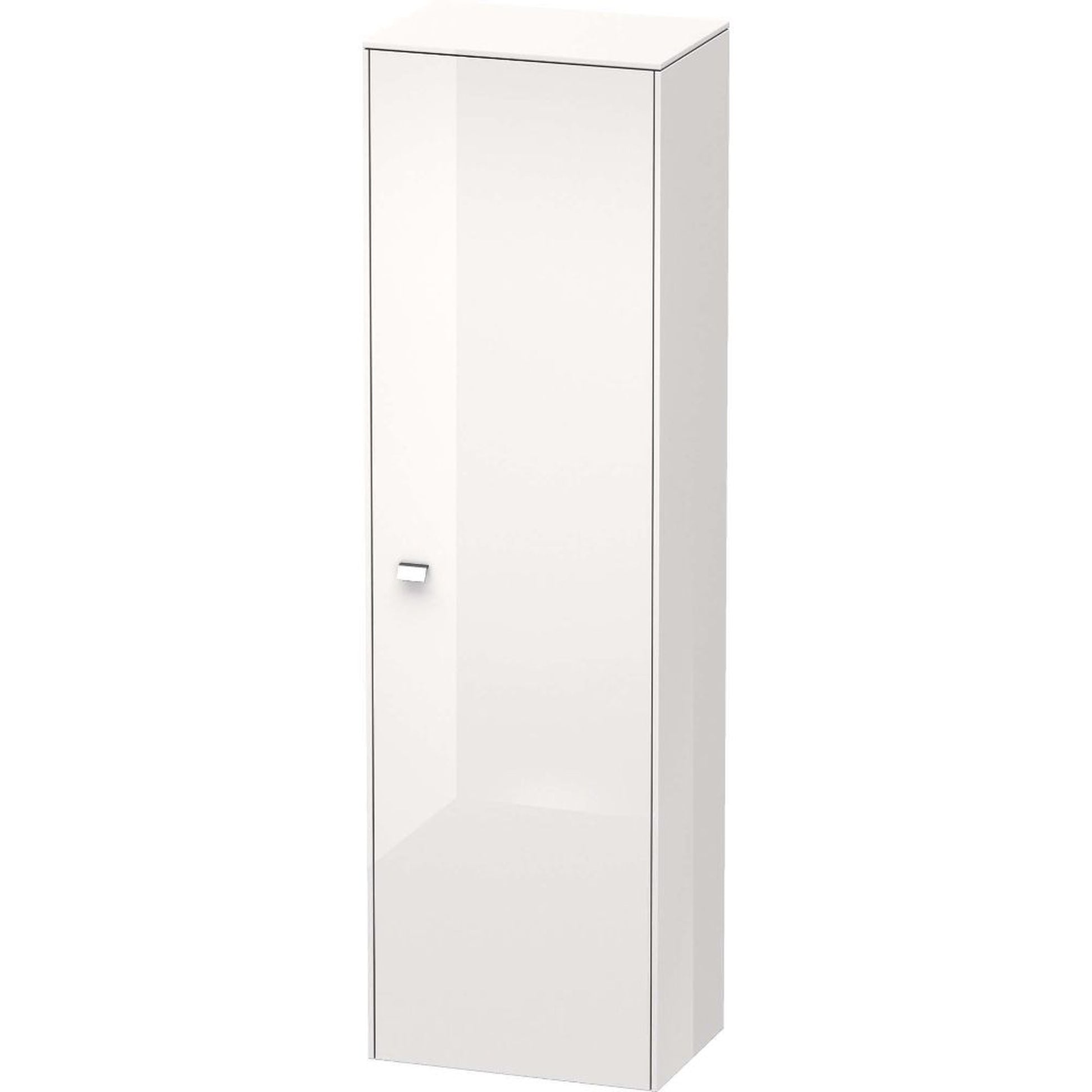Duravit Brioso 20" x 70" x 14" Tall Cabinet With Right Door in White High Gloss and Chrome Handle