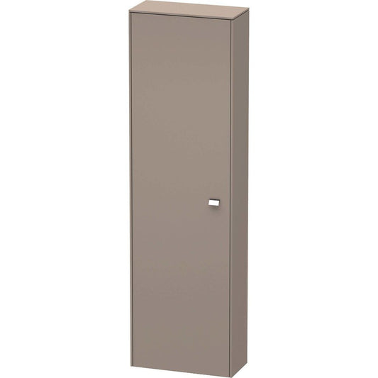 Duravit Brioso 20" x 70" x 9" Tall Cabinet With Left Door in Basalt Matt and Chrome Handle