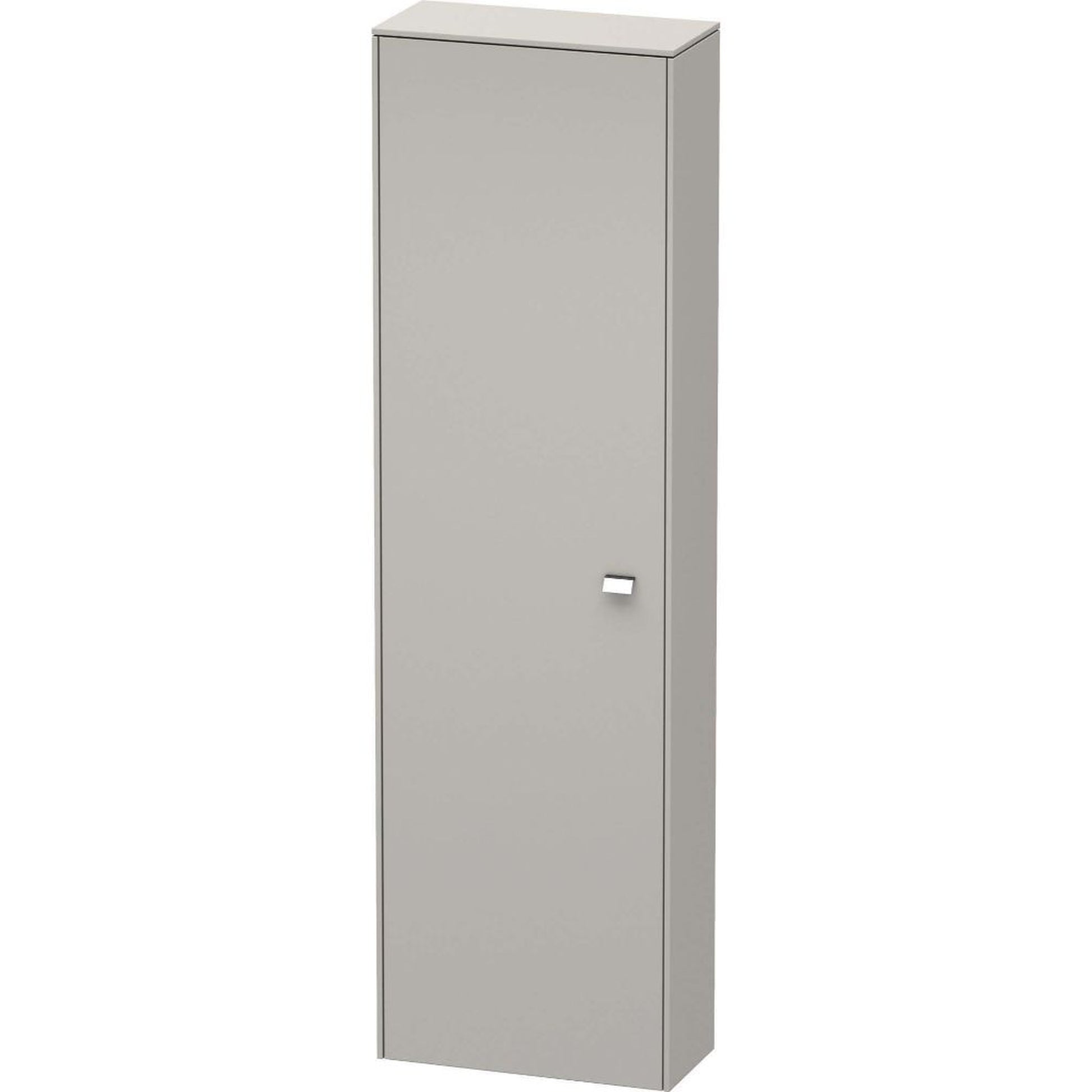 Duravit Brioso 20" x 70" x 9" Tall Cabinet With Left Door in Concrete Grey Matt and Chrome Handle