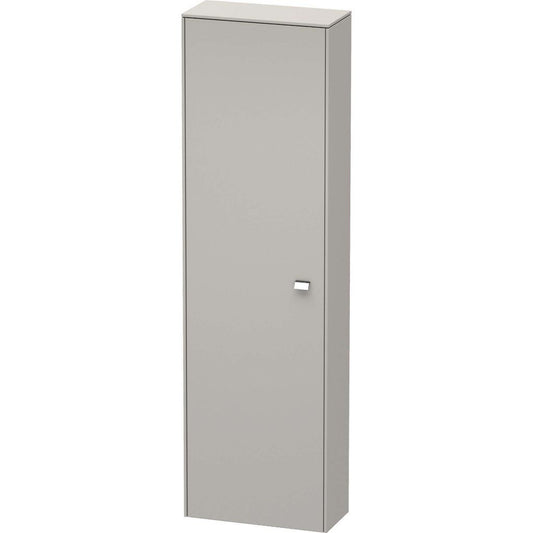 Duravit Brioso 20" x 70" x 9" Tall Cabinet With Left Door in Concrete Grey Matt and Chrome Handle