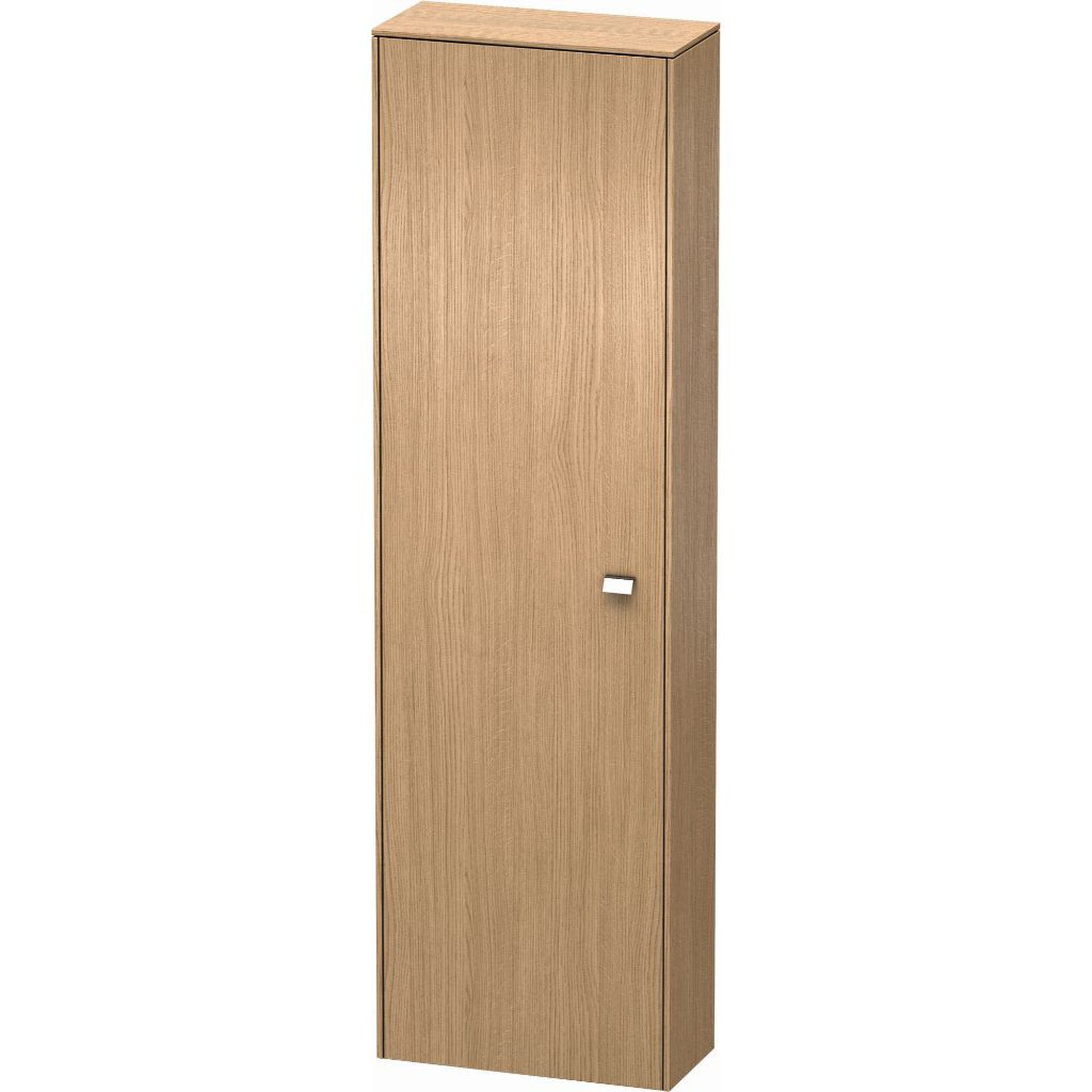 Duravit Brioso 20" x 70" x 9" Tall Cabinet With Left Door in European Oak and Chrome Handle