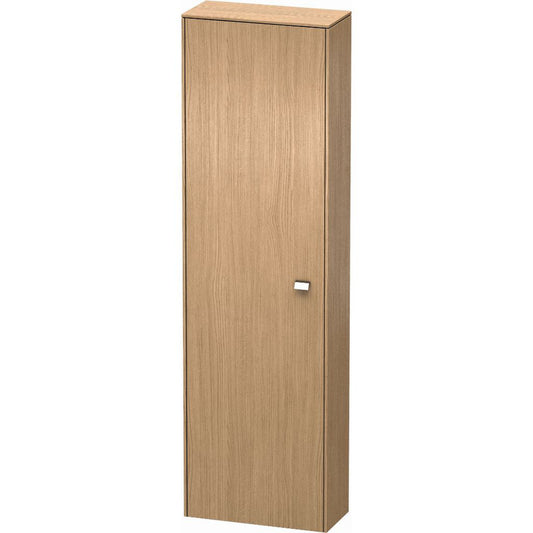 Duravit Brioso 20" x 70" x 9" Tall Cabinet With Left Door in European Oak and Chrome Handle