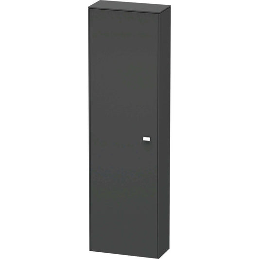 Duravit Brioso 20" x 70" x 9" Tall Cabinet With Left Door in Graphite Matt and Chrome Handle