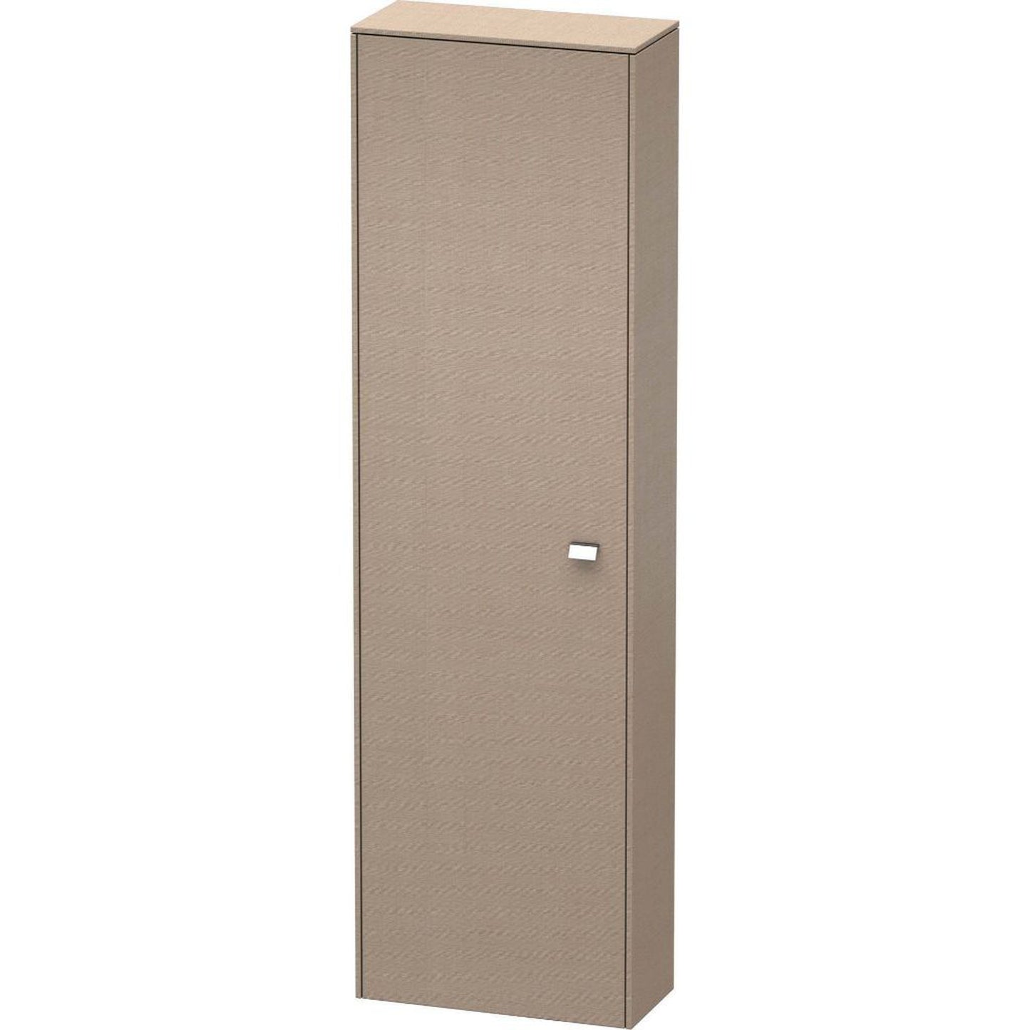 Duravit Brioso 20" x 70" x 9" Tall Cabinet With Left Door in Linen and Chrome Handle