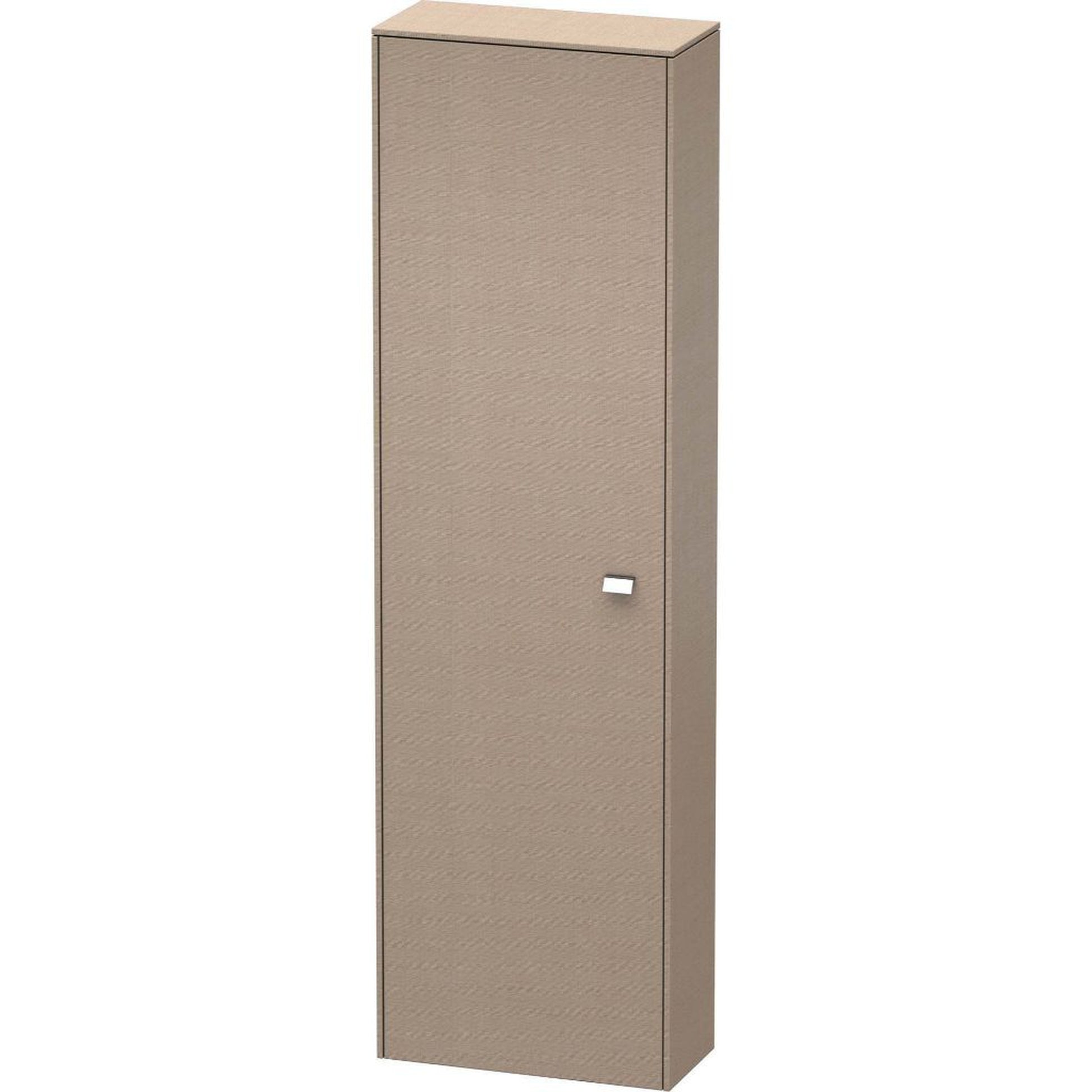 Duravit Brioso 20" x 70" x 9" Tall Cabinet With Left Door in Linen and Chrome Handle