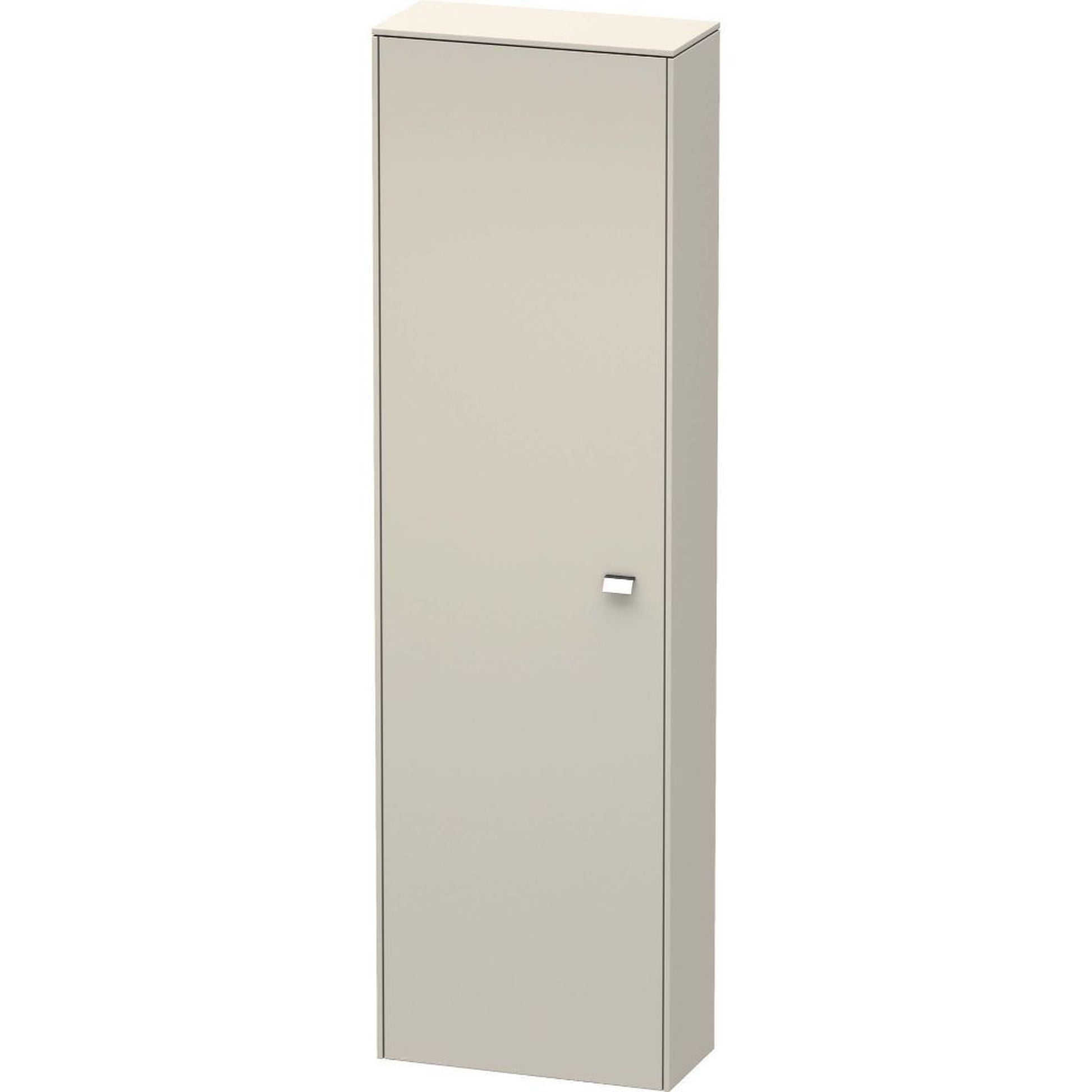 Duravit Brioso 20" x 70" x 9" Tall Cabinet With Left Door in Taupe and Chrome Handle