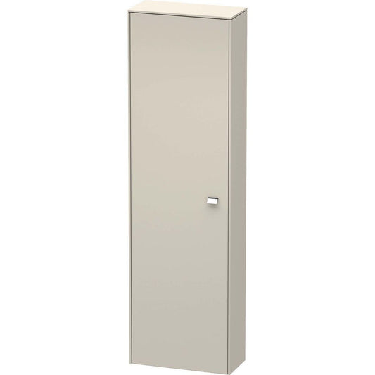 Duravit Brioso 20" x 70" x 9" Tall Cabinet With Left Door in Taupe and Chrome Handle
