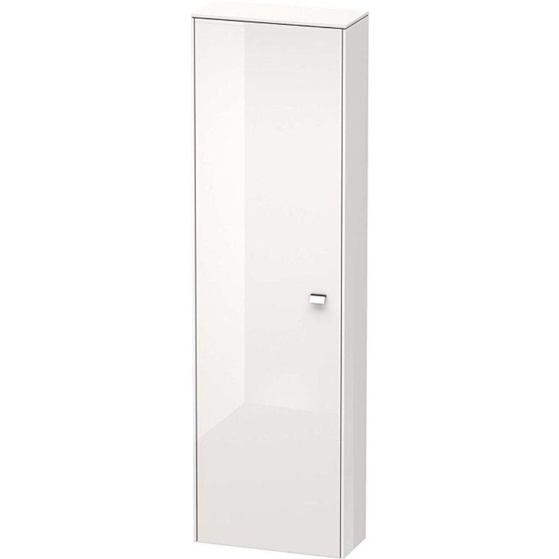 Duravit Brioso 20" x 70" x 9" Tall Cabinet With Left Door in White High Gloss and Chrome Handle