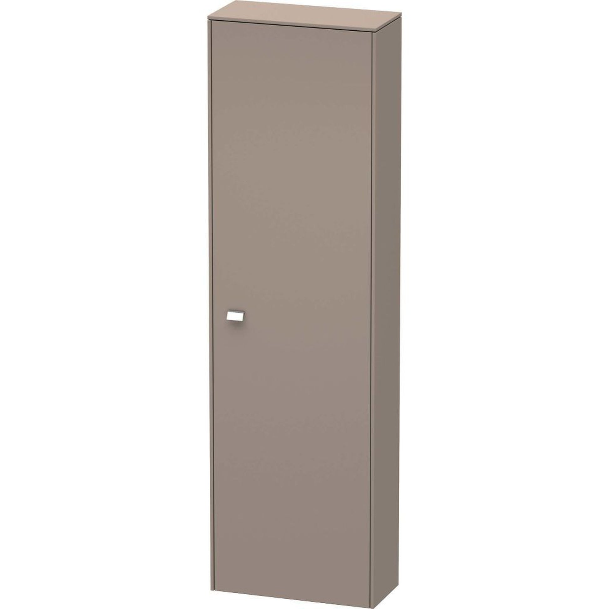 Duravit Brioso 20" x 70" x 9" Tall Cabinet With Right Door in Basalt Matt and Chrome Handle